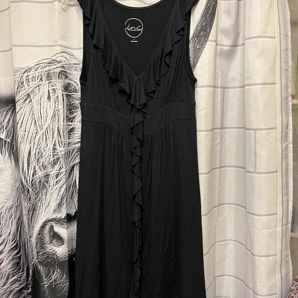 INC International Concepts Black Ruffle Dress